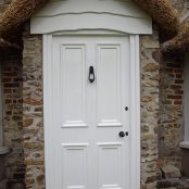 wooden door painted white